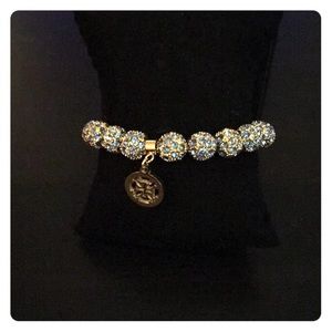 Rustic Cuff bracelet, gold with blue stones
